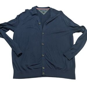 Tommy Hilfiger Navy Men's Button Cardigan Size XXL Grandpa Sweater Old Money